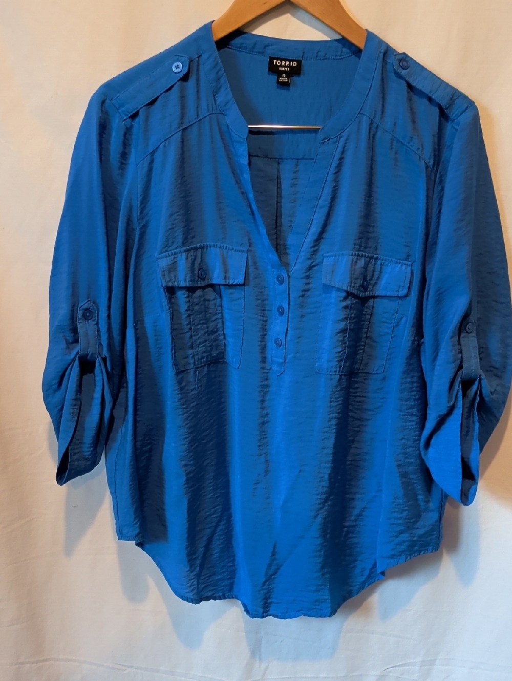torrid Royal Blue Harper Utility Blouse